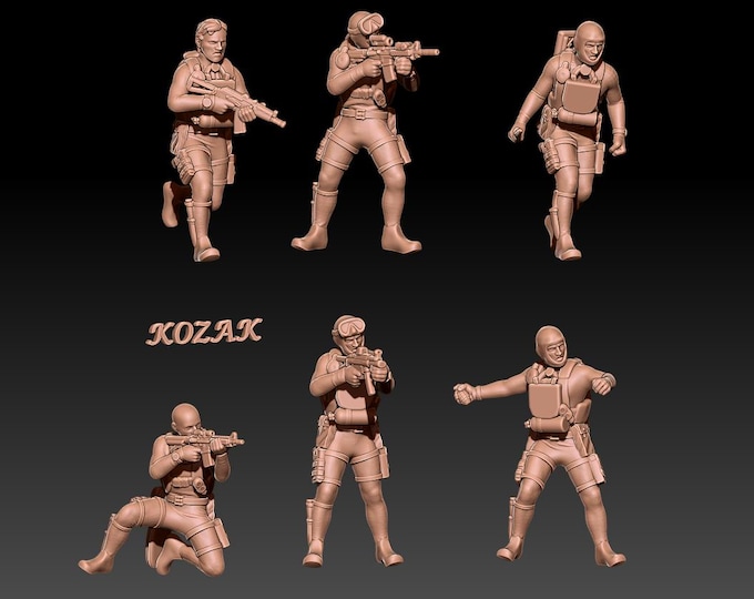 MODERN FROGMEN Set 2 - 6 miniatures -  15mm 20mm 28mm scale