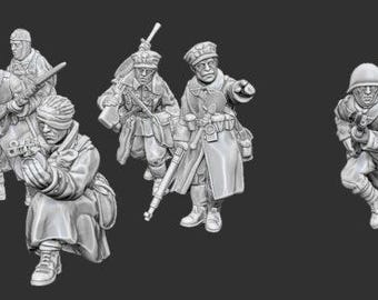 Polish Riflemen SetA (5pcs)– WWII , Polish People's Army -15mm 20mm 28mm, bolt action,  flames of war, wargaming, model, Polish Army, Poland
