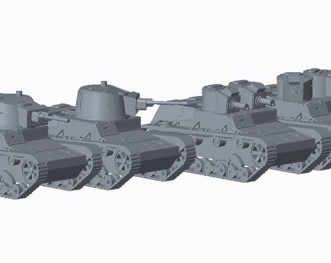 5x 7TP 15mm or 20mm or 28mm  scale model Poland IIWW World War II