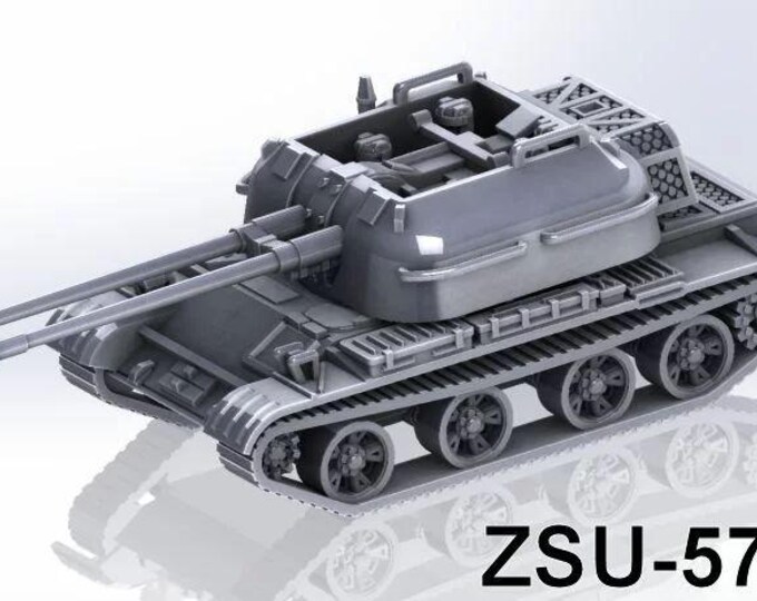 2x ZSU-57-2 15mm or 20mm or 28mm scale (battery 2) model Cold War  Polish People's Republic