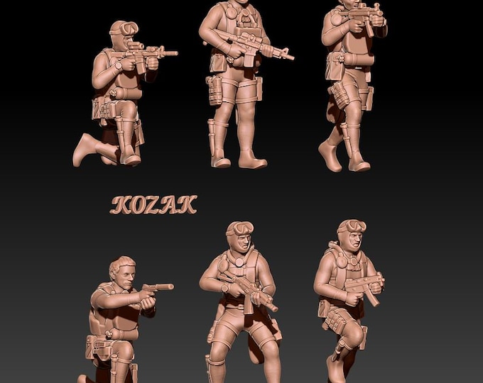 MODERN FROGMEN Set  - 6 miniatures -  15mm 20mm 28mm scale