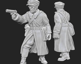 Polish Officer (1 figure)– WWII , Polish People's Army -15mm 20mm 28mm, bolt action,  flames of war, wargaming,  model, Polish Army, Poland