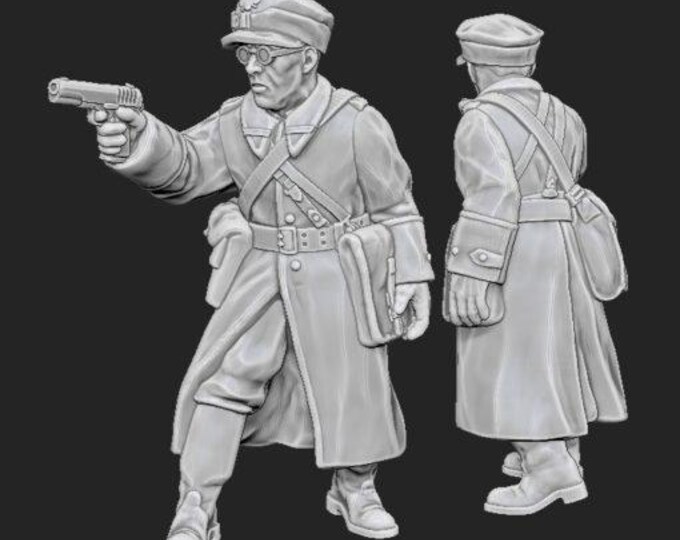 Polish Officer (1 figure)– WWII , Polish People's Army -15mm 20mm 28mm, bolt action,  flames of war, wargaming,  model, Polish Army, Poland
