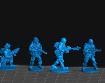 Polish People's Republic PPA - Mechanized Infantry Squad 1 (8 figures) 15mm or 20mm or 28mm scale model Cold War