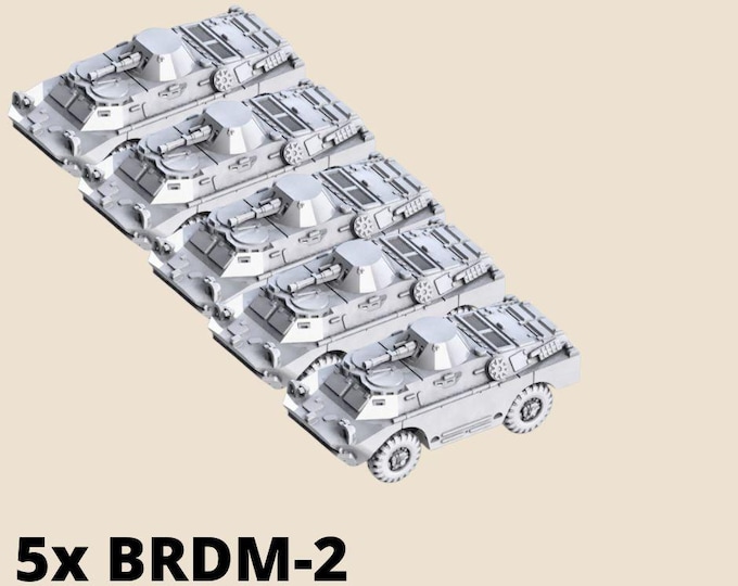 5x BRDM-2 (platoon 5) 15mm 1/100 scale model