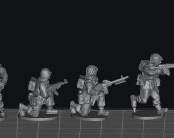 Polish People's Republic PPA - Mechanized Infantry Squad 2 (8 figures) 15mm or 20mm or 28mm scale model Cold War