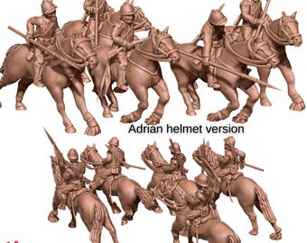 Polish Lancers with helmet on horses (5)