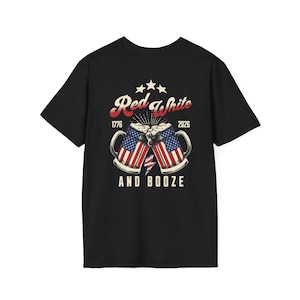 Red White and Booze Soft style cotton T-Shirt