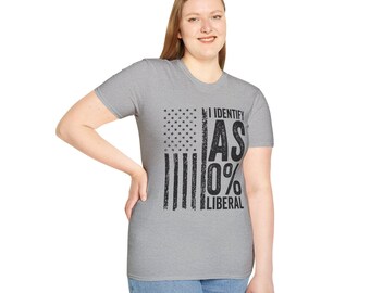 Ich identifiziere mich als 0% liberes Unisex Baumwoll-T-Shirt