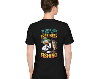 Lustiges Fischen Bier Unisex Soft Style Baumwolle T-Shirt
