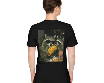 Waschbär Essen Tacos Soft Style Baumwolle T-Shirt