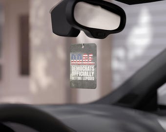 Doge Auto Lufterfrischer Vintage Distressed Amerikanische Flagge Grafik Lustige Regierungs Satire Design drei Düfte Pine, New Car, Black Ice