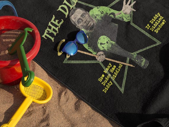 Diddy Funny summer beach towel the Diddler Meme cotton shirt