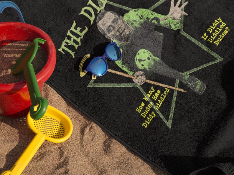 Diddy Funny summer beach towel the Diddler Meme cotton shirt image 1