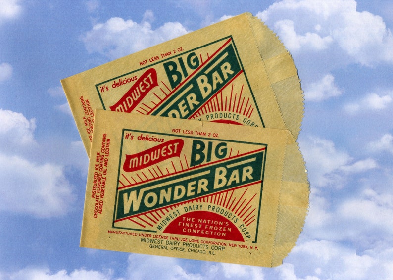 Download 2 Vintage Ice Cream Bar Packaging Midwest Big Wonder Bar Paper | Etsy