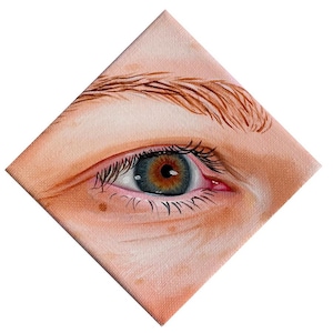 Custom Eye Portrait, Miniature Lover&#39;s Eye Oil Painting from Photo