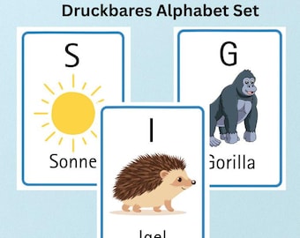 Alphabet Lernkarten A–Z | Buchstaben lernen für Kinder | ABC Flashcards | Vorschule & Kindergarten | PDF Printable
