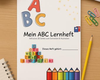 Alphabet lernen für Kinder | ABC Vorschulheft | Buchstaben lernen A–Z | Vorschule & Kindergarten Arbeitsblätter | PDF Printable