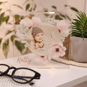 Acrylic Photo Block Custom Keepsake Gift for Parents Newborn Memory Display Personalized Photo Frame for Desk or Home Decor Custom Acrylic