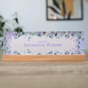 Name Plate for Desk Acrylic Custom Sign Floral Personalized Name Plate Unique Graduation Gift Desk Decor Office Teacher Name Sign Acrylic