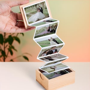 Wedding Mini Photo Album Memory Box Accordion Mini Photo Album Custom Picture Keepsake Personalized Photo Gift Unique Wedding Gift Idea