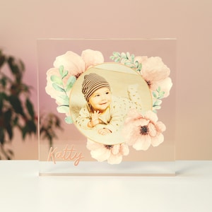 Acrylic Photo Block Custom Frame for Desk or Home Decor Acrylic Personalized Photo Keepsake Gift for Parents Memory Display Personalized
