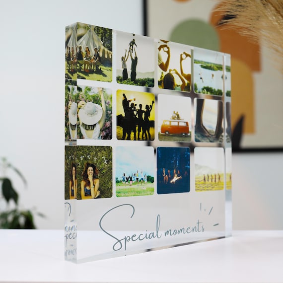 Acrylic Photo Block Plaque Stand Picture Frame Acrylic Unique Custom Wedding Gift Photo Block Personalized Photo Collage Special Moments
