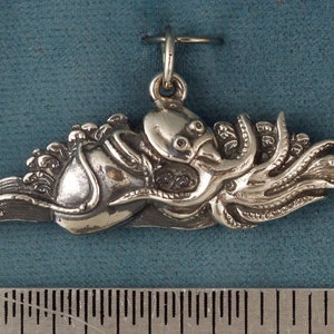 Octopus With Jar Sterling Silver Pendant Charm