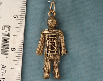 Large Wicker Man Bronze Pendant