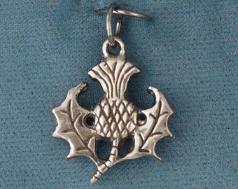 Small Thistle Sterling Silver Pendant Charm