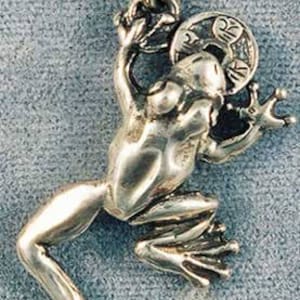 Lucky Frog Sterling Silver Pendant Charm