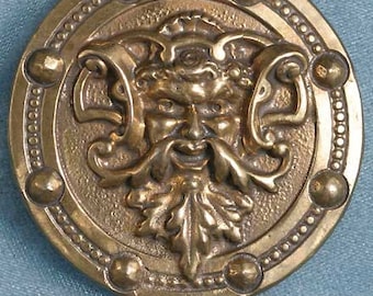 Large Green Man Bronze Pendant