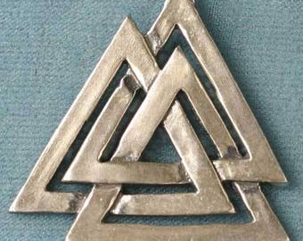 Valknot Valknut Walknot Sterling Silver Pendant Charm