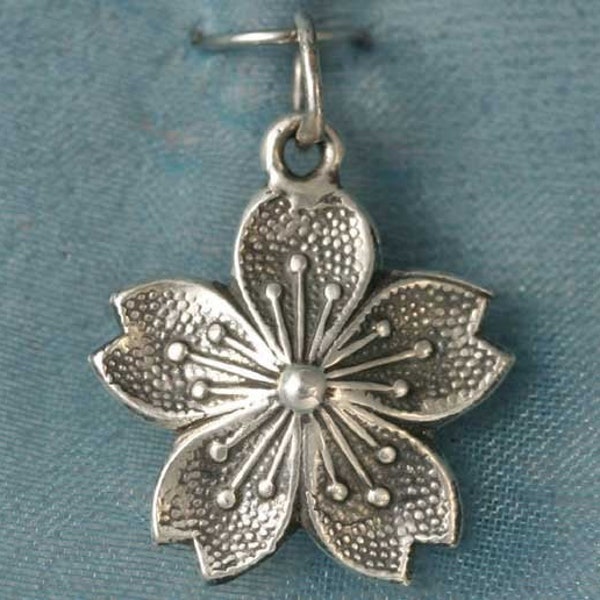 Cherry Blossom Sterling Silver Pendant Charm