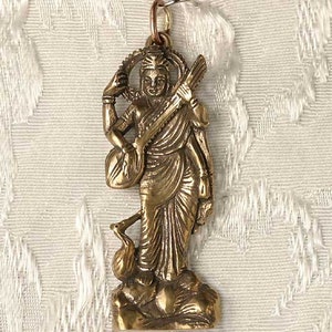 Large Saraswati Bronze Pendant
