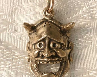 Hannya Mask Bronze Pendant