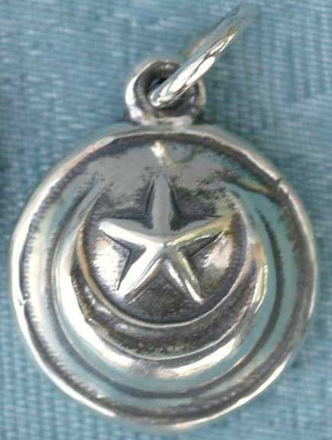 Small Celestial Crescent Moon and Star Sterling Silver Pendant Charm - Etsy