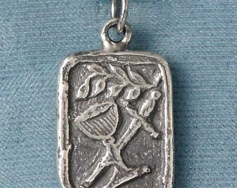 Chalice and Dagger Sterling Silver Pendant Charm