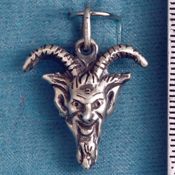 Small Krampus Sterling Silver Pendant Charm
