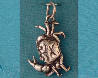 Crab Moonchild Cancer Sterling Silver Pendant Charm