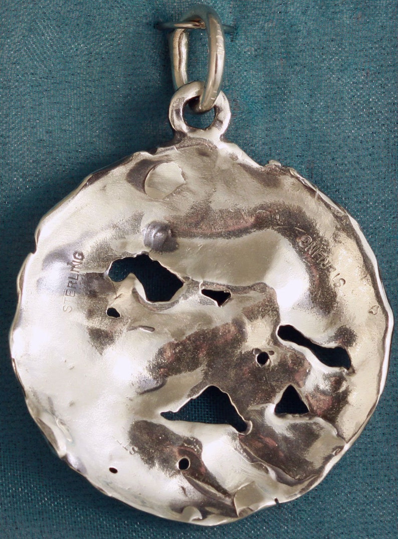 Large Round Dragon With Mount Fuji Sterling Silver Pendant - Etsy
