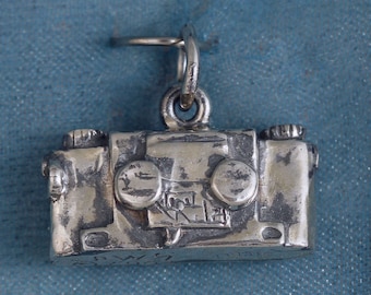 Miniature Stereo Realist Camera 3D Sterling Silver Pendant Charm