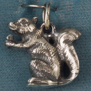 Small 3d Squirrel Sterling Silver Pendant Charm