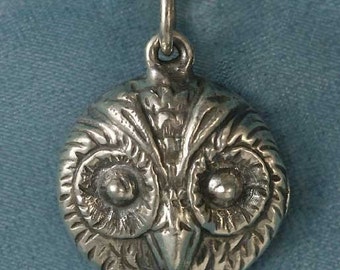 Owl Sterling Silver Pendant Charm