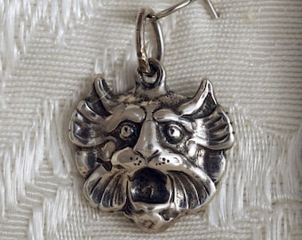 Small Gargoyle Grotesque Sterling Silver Pendant Charm