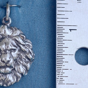 Lion Head Sterling Silver Pendant Charm image 3