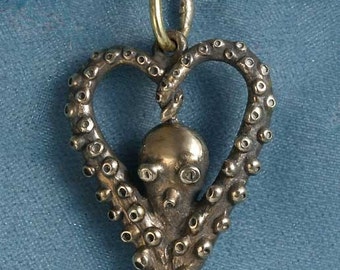 Octopus Love Bronze Pendant