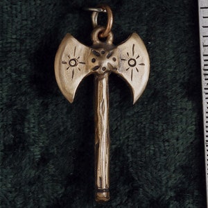 Small Double Axe Labrys Bronze Pendant Charm