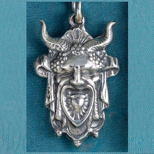 Minotaur Taurus Art Nouveau Sterling Silver Pendant