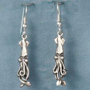 Baby Squid Sterling Silver Earrings